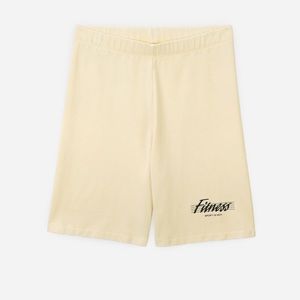 SOLD EB Sporty & Rich Fitness Biker Shorts in beige 7” inseam Cotton sz M